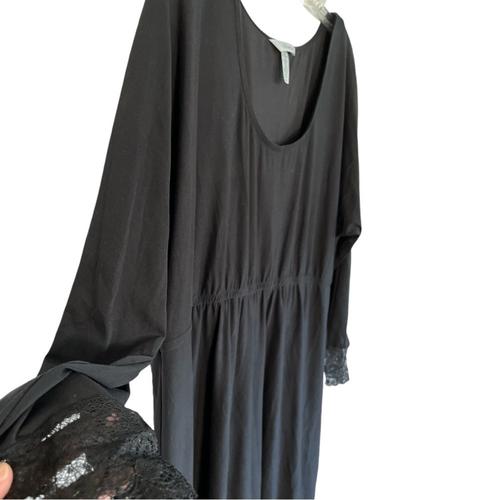 SOMA knit lace mini dress in jersey fabric. Black size XL - Picture 5 of 6